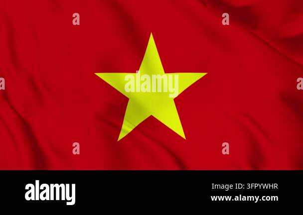 Comp Animated Background Vietnam flag waving fabric background. 3D animation Stock Video Footage ...
