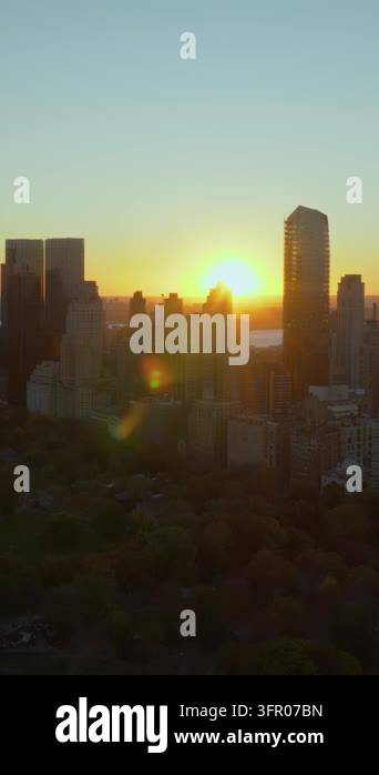 Vertical video: Aerial views capture the sun setting behind iconic ...