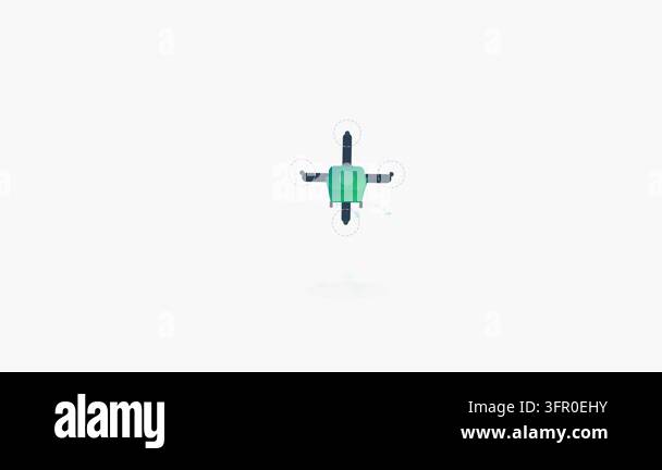 Precision Agriculture Drone Spraying Green Crop Rows with Teal Gradient ...