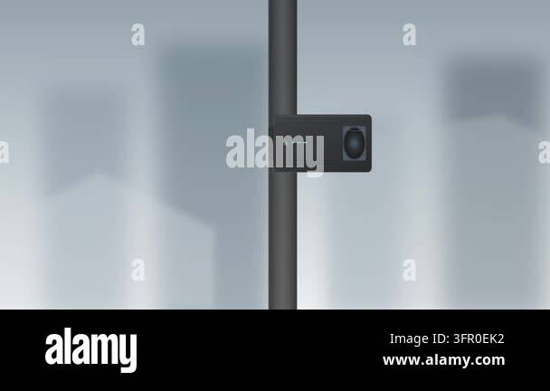 Smart City Motion Sensor or Traffic Camera Mounted on a Pole Against a ...