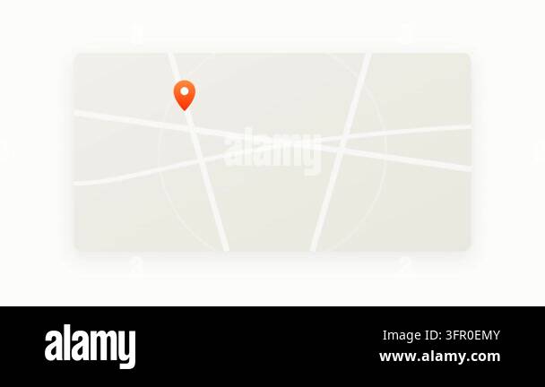 A clean 2D flat map icon centered on an off-white background. Three ...
