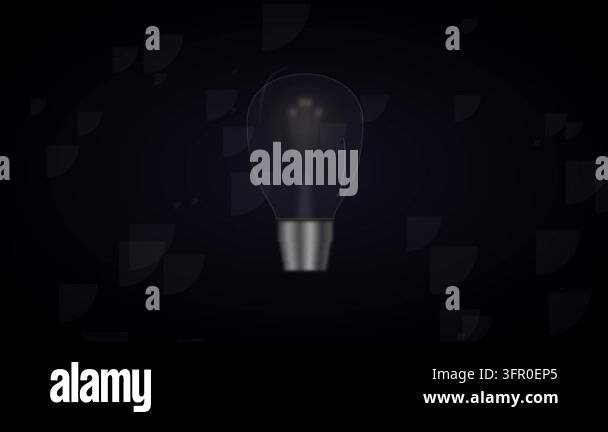 Abstract motion graphic animation of a stylized glowing lightbulb icon ...