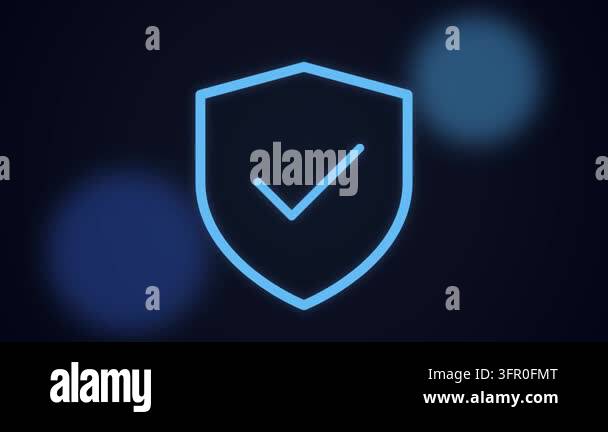 Cyber Security Shield Morphing into Padlock and Digital Key Animation ...