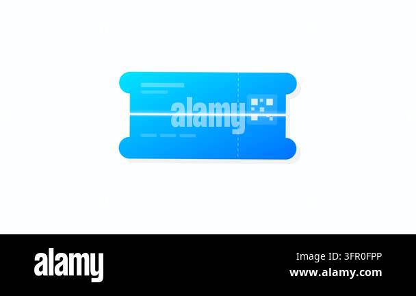 Image Computer Scannner Concert Ticket Scanning Motion Graphic with Bright Blue Gradient and ...