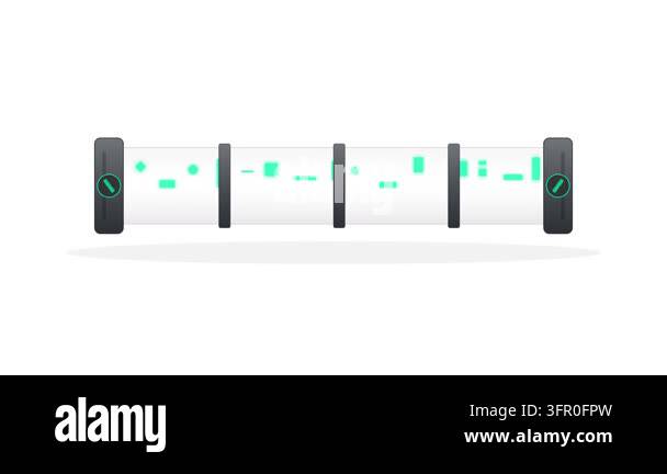 2D Vector Encrypted Data Transit Pipeline Cylinder with Mint ...