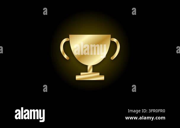 Golden Champion Trophy Icon with Pulsing Halo and Rising Star Particles ...