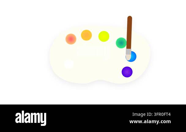 Artistic Wooden Paint Palette with Rainbow Colors and Dipping Brush ...