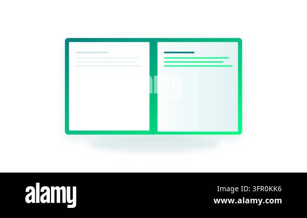 Teal Gradient Digital Textbook Icon with Animated Flipping Pages and ...