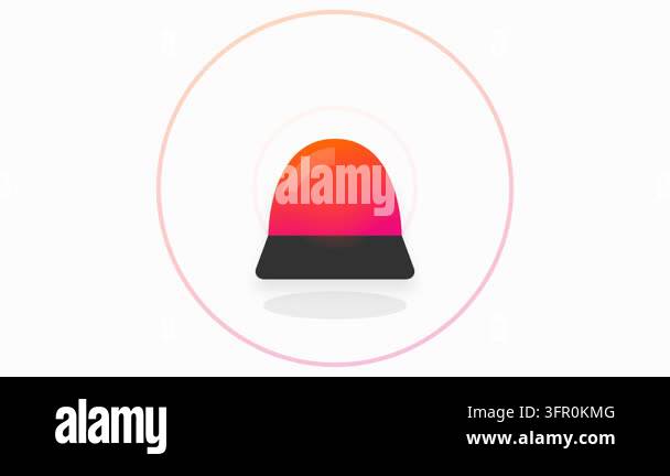 Emergency Siren Icon with Pulsing Sound Waves and Red Orange Gradient ...