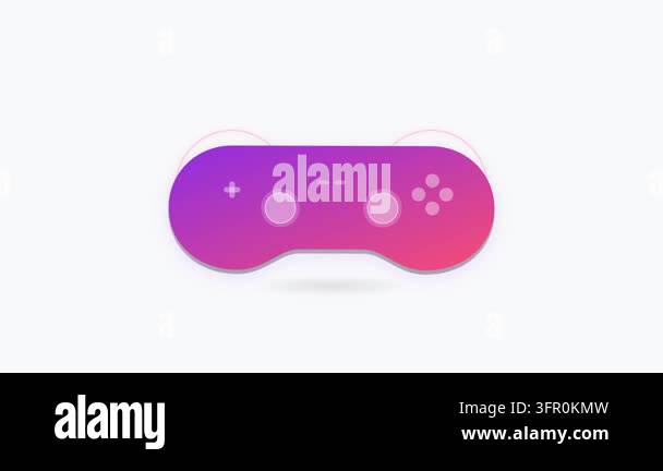 Rounded Game Controller Icon with Pulsing Vibration Wave Rings and Soft ...