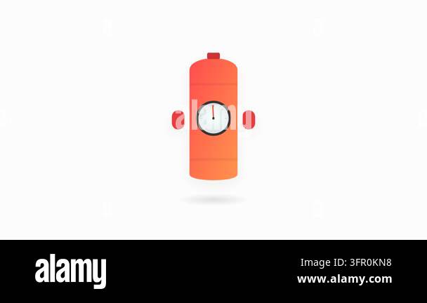 Smart Fire Hydrant Icon with Pulsing Pressure Gauge and Vibrant Red ...