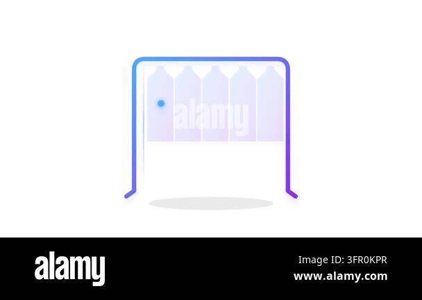 Flat blue purple gradient clothing rack icon with scanning beam and ...