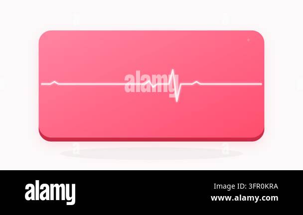 Flat Gradient ECG Monitor Icon with Pulsing Heartbeat Line and Soft ...