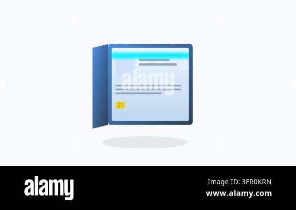 Image Computer Scannner Digital Passport Identification Scanning with Blue Gradient Glow and ...