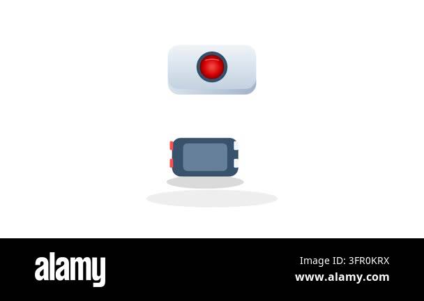 Automated Parking Sensor Light Switching Red to Green with Minimalist ...
