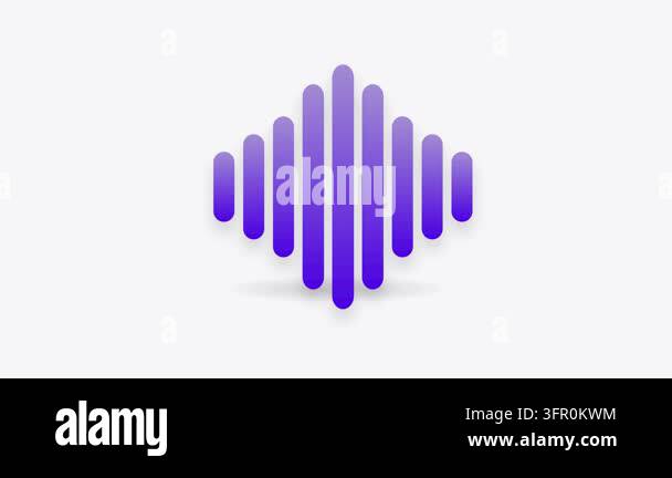 Streaming Audio Waveform Icon with Purple Blue Gradient and Rhythmic ...