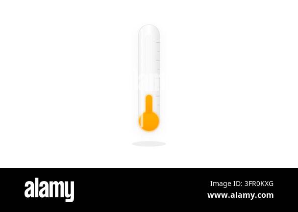 Animated 3D Rounded Thermometer Icon with Rising Red Orange Gradient ...