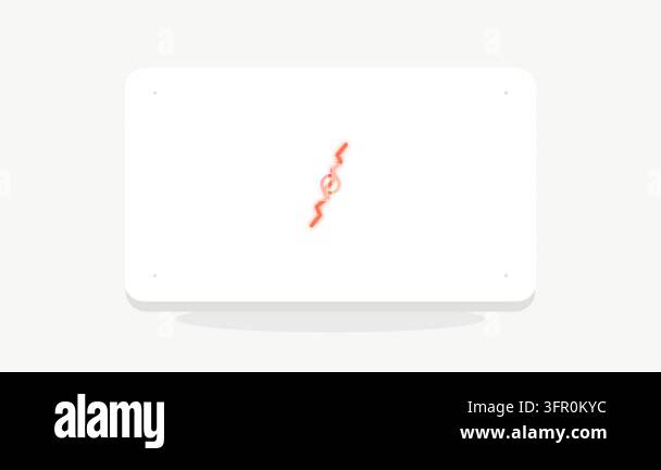 Structural Health Monitoring Icon with Glowing Red Crack and Warning ...