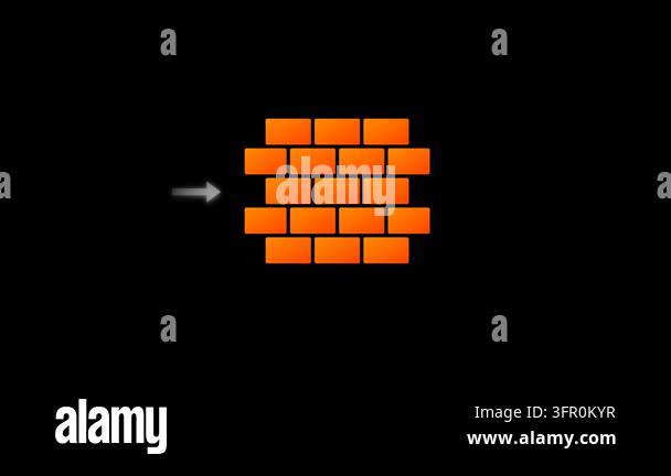 Firewall Network Security Wall Deflecting Incoming Data Threat Arrow ...