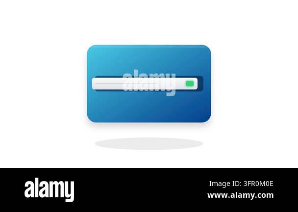 Automated Security Control Gate Icon with Sliding Bar and Glowing Green ...