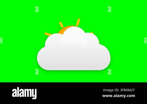 Radiant Golden Sun Emerging from Behind a Soft White Cloud Icon ...