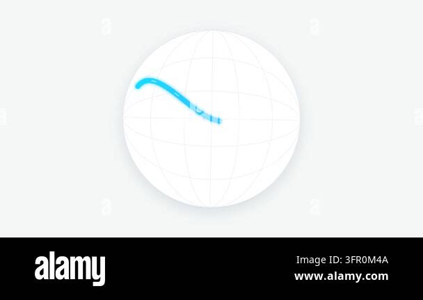 Ocean Current Flow Icon - Glowing Cyan and Blue Gradient Line on Globe ...