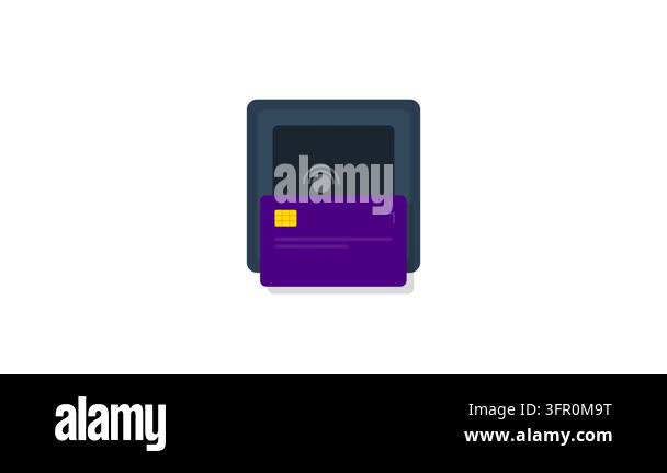 Terminal Vector Icon Cyber Security Access Terminal with Deep Violet Keycard and Emerald ...