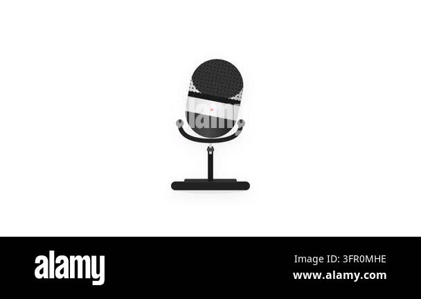 Silver and Black Studio Microphone Icon with Detailed Grille and Smooth ...