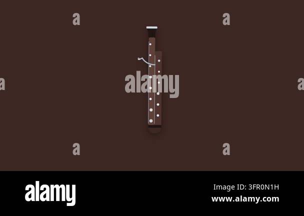 Woodwind Bassoon Musical Instrument with Animated Silver Key Mechanisms ...