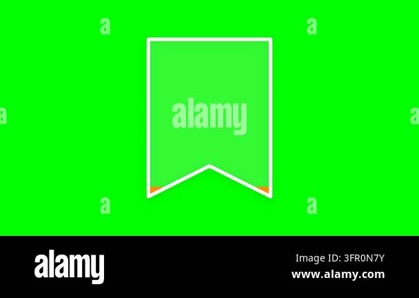 Vibrant Orange Bookmark Icon Smoothly Filling with Color on Chroma Key ...