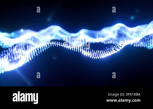 Abstract glowing waves moving through dark background space Stock Video ...