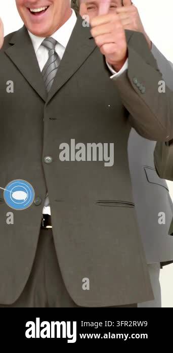 Vertical video: Team giving thumbs while camera revealing mail or user ...