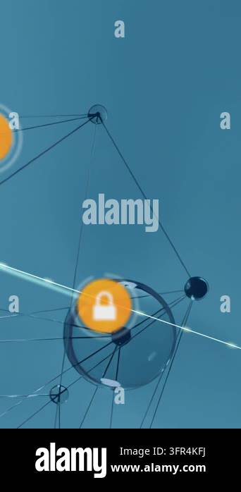 Ecommerce network showing light streak pulsing padlocks, emerging cart ...