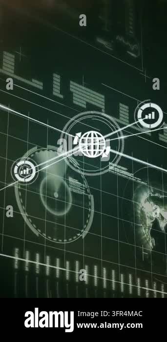 Vertical video: Network HUD starting with circles appearing and linking ...