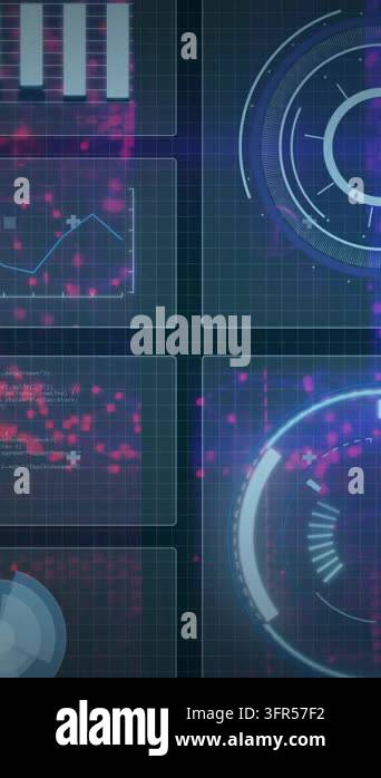 Animating data visualization, analyzing graphs and charts over digital ...