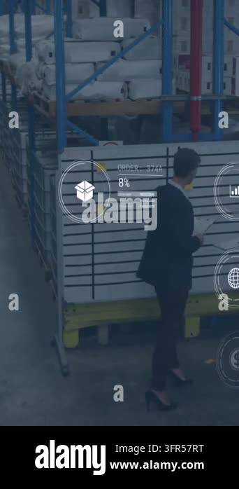 Animation of icons with data processing over diverse workers in ...