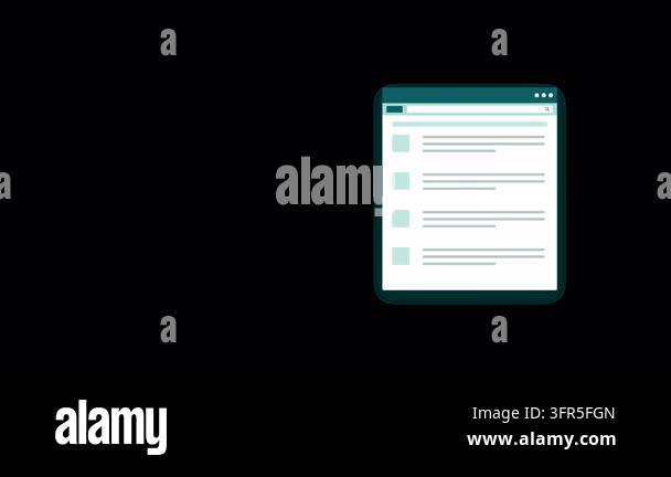 Minimalist flat design showing web browser windows with progress ...