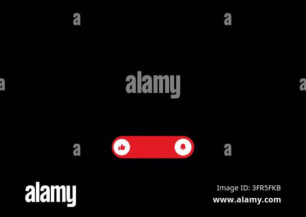 Interactive red buttons with a bell icon and subscribe text showing ...