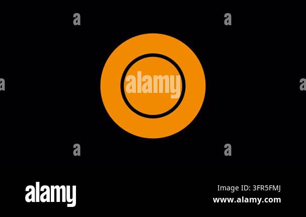 Collection of flat orange circular notification bell icons with long ...