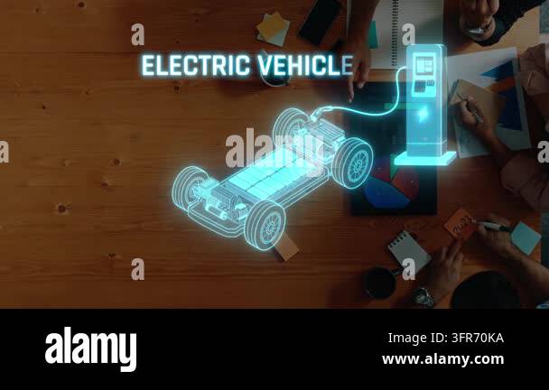 This image showcases a detailed visualization of electric vehicle ...