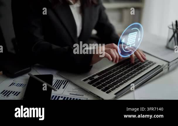Data recovery icons show backup, data recovery process, and secure ...