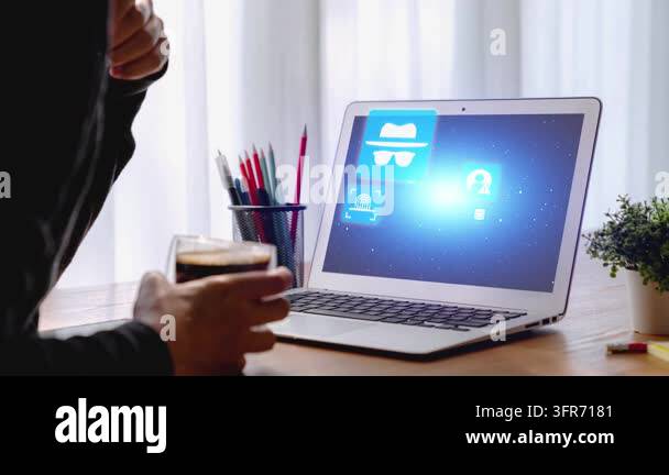 Cyber security icons show cyber attack defense, malware protection, and ...