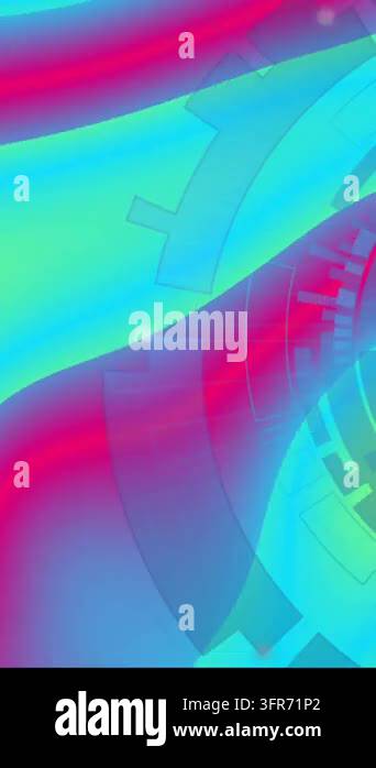 Colorful abstract shapes and digital patterns in vibrant animation ...