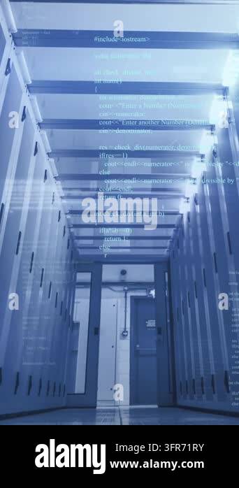 Animation of data processing over computer servers. Global business ...