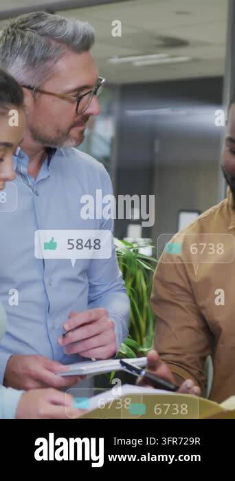 Animation of changing numbers and icons in notification bars, diverse ...