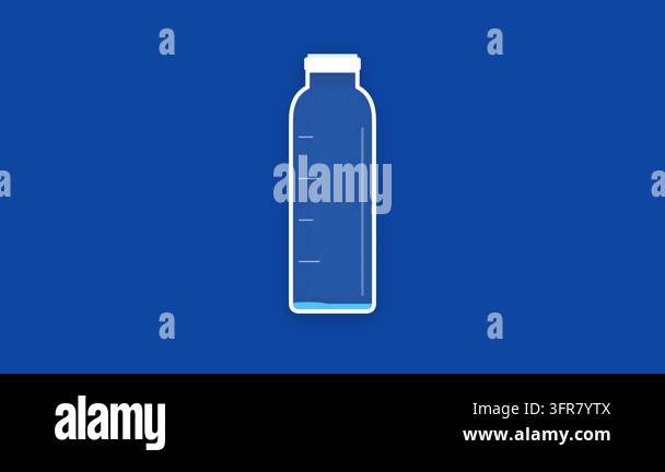 Hydration Tracker Water Bottle Filling Animation with Smooth Wave ...