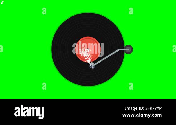 Classic Vinyl Record Player with Stylus Tracking and Floating Musical ...
