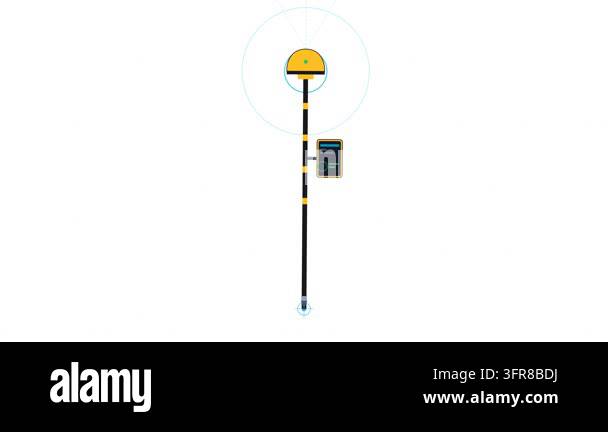 Gnss Rtk Survey Rover Receiver Pole and Antenna with Satellite Signal ...