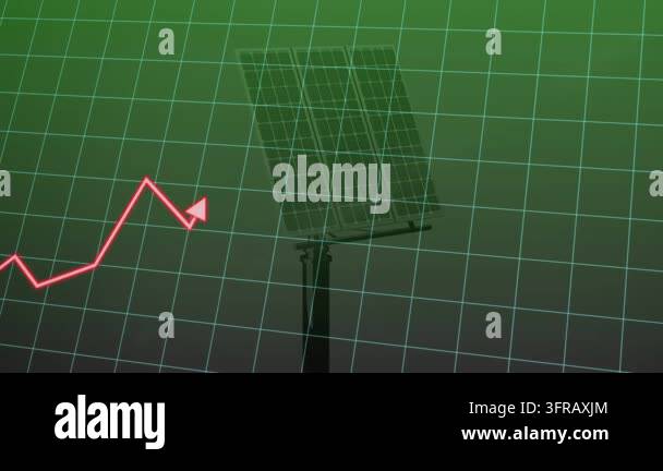 Animated red line entering left edge, crossing solar panel and grid ...