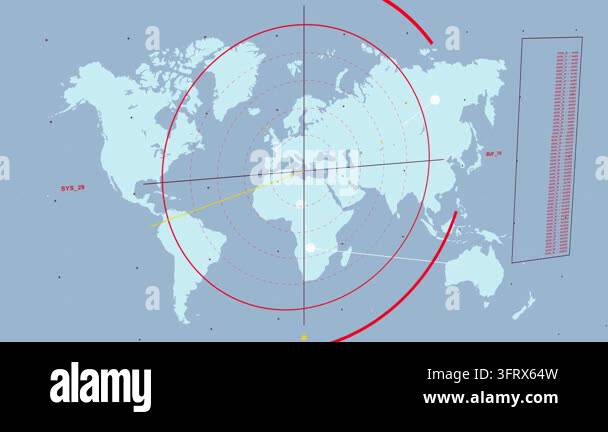 MapHUD centering red overlay at N Africa, sending yellow ray, linking ...
